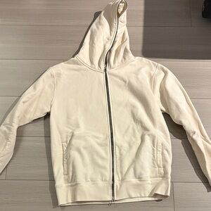 Cream Zip-Up Hoodie
